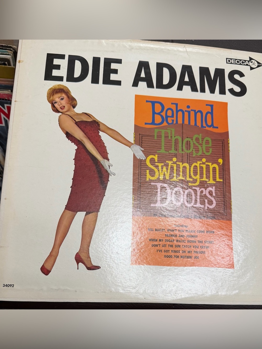 Edie Adams – Behind Those Swingin' Doors VG++ Original Mono Decca LP Record 1964